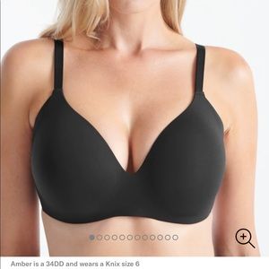 Knix WingWoman Contour Bra, Size 6 Fits 32DD 34DD 32E, Black